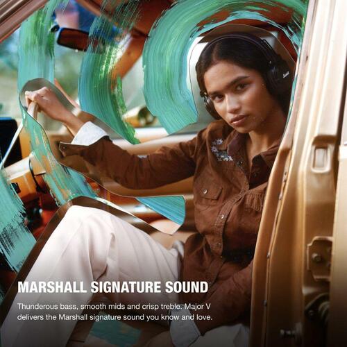Hovedtelefoner Marshall Major V BT Brun
