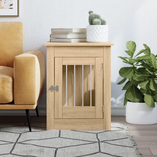 Hundebur/endebord 55×80×68 cm i konstrueret træ - sonoma-eg