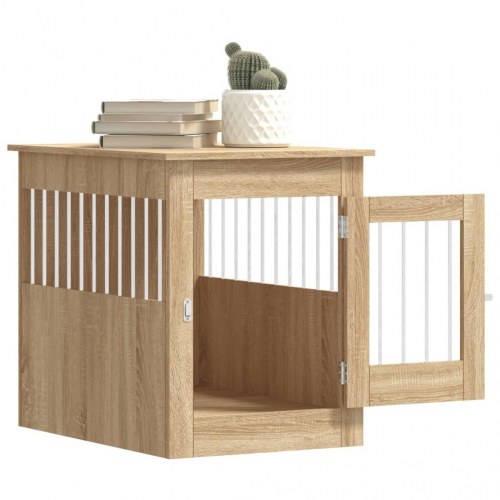 Hundebur/endebord 55×80×68 cm i konstrueret træ - sonoma-eg