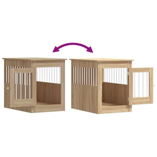 Hundebur/endebord 55×80×68 cm i konstrueret træ - sonoma-eg