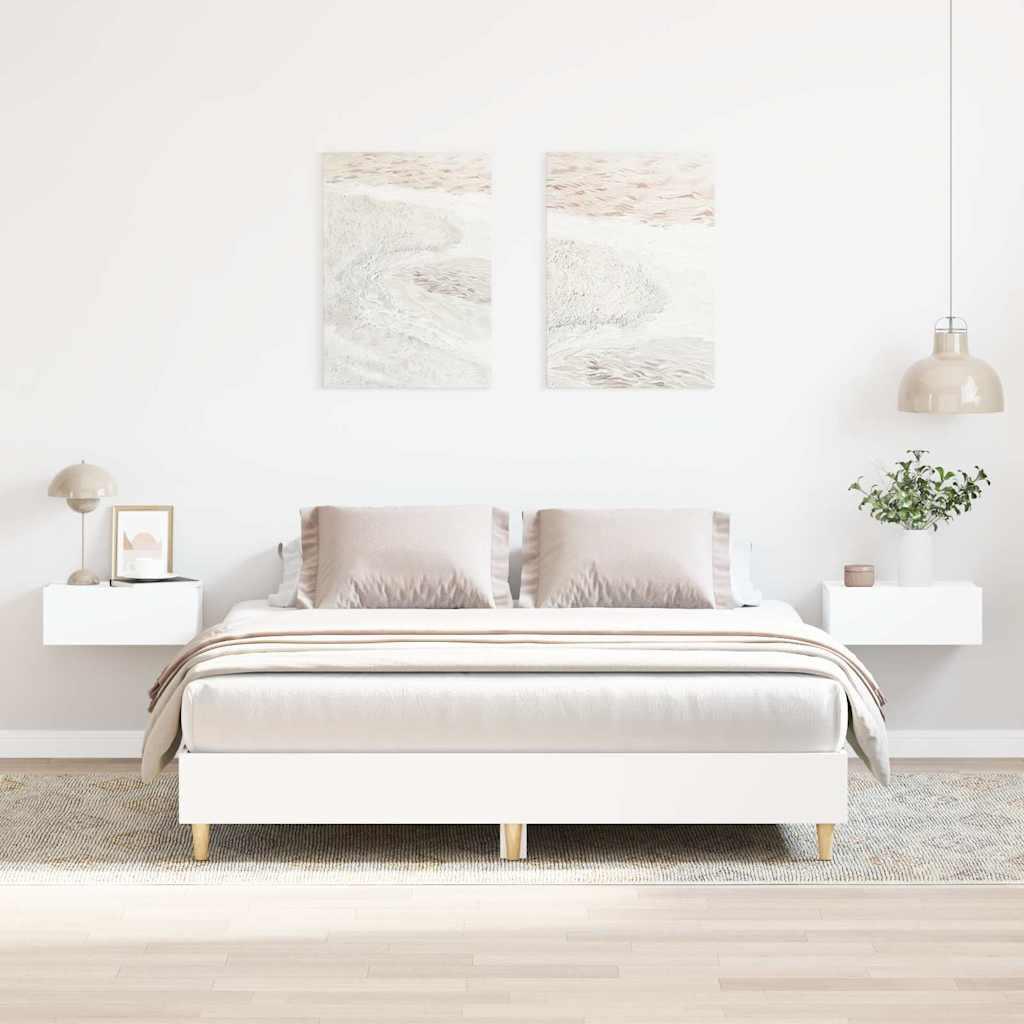 Sengestel Uden Madras Konstrueret Træ Antikt Træ - Hvid / 140 x 200 cm
