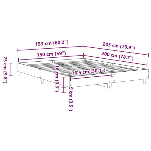 Sengestel uden madras 150 x 200 cm - hvid