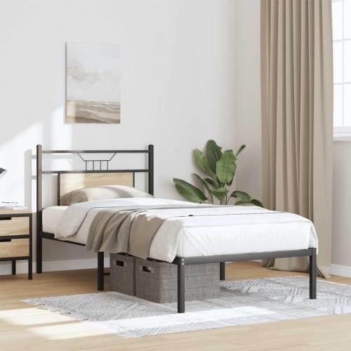 Sengeramme 75 x 190 cm med sengegavl - sonoma-eg
