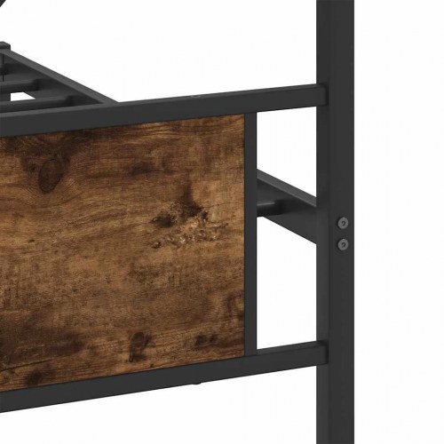 Sengeramme 193 x 203 cm i metal - røget egetræsfarve