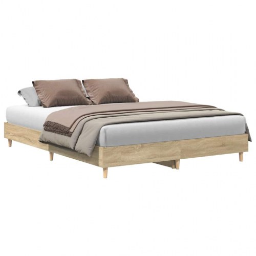 Sengestel 140 x 200 cm med lameller - sonoma-eg