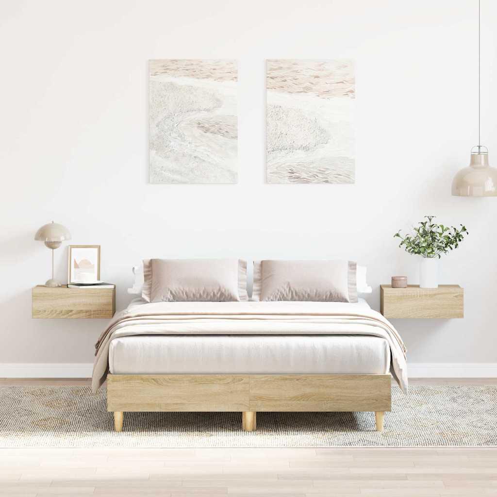Sengestel uden madras 120x200 cm konstrueret træ sonoma-eg