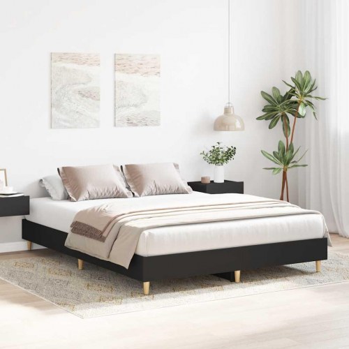 Sengestel 140 x 200 cm med lameller - sort
