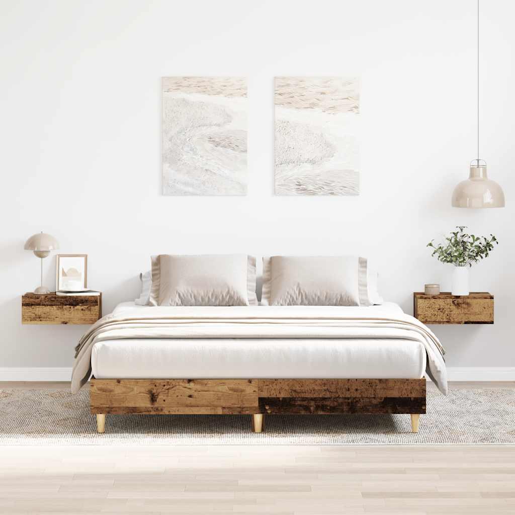 Sengestel uden madras 140x200 cm konstrueret træ antikt træ