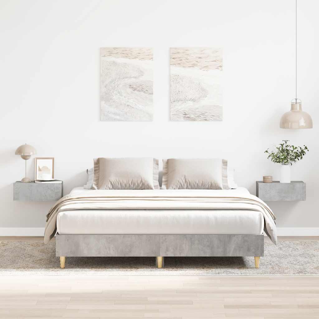 Sengestel uden madras 150x200 cm konstrueret træ betongrå