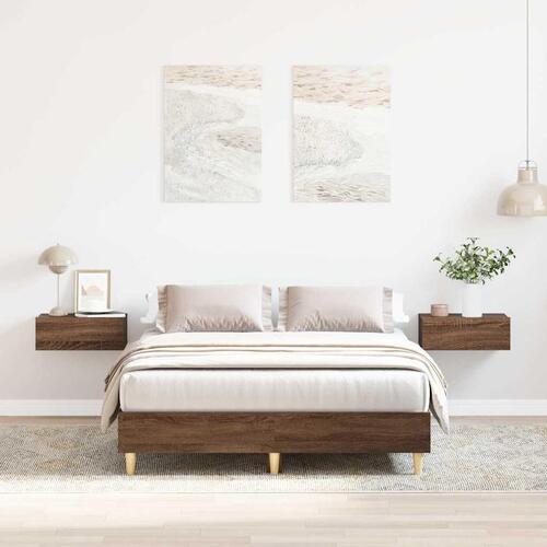 Sengestel uden madras 120x200 cm konstrueret træ brunt eg
