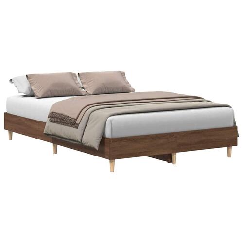 Sengestel uden madras 120x200 cm konstrueret træ brunt eg