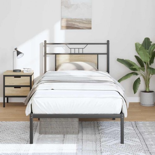 Sengeramme 90 x 190 cm med sengegavl - sonoma-eg