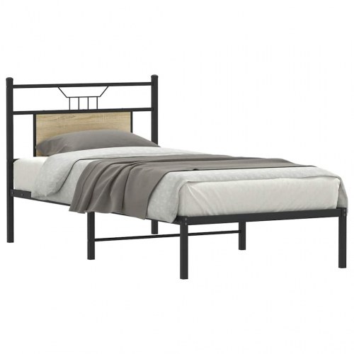 Sengeramme 90 x 190 cm med sengegavl - sonoma-eg
