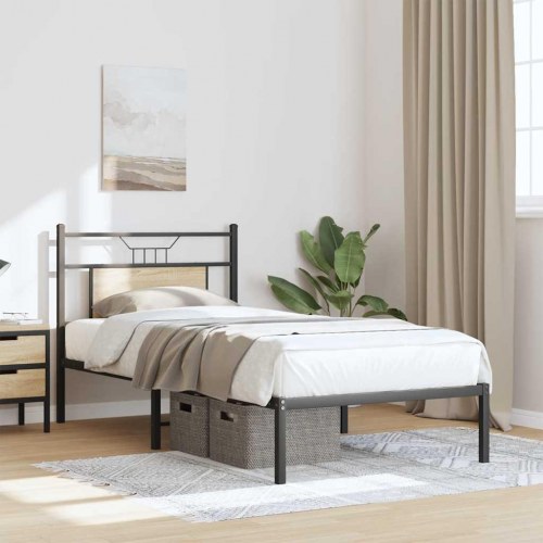 Sengeramme 80 x 200 cm med sengegavl - sonoma-eg