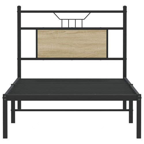 Sengeramme 80 x 200 cm med sengegavl - sonoma-eg