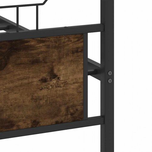 Sengeramme uden madras 183 x 213 cm i metal - røget egetræ