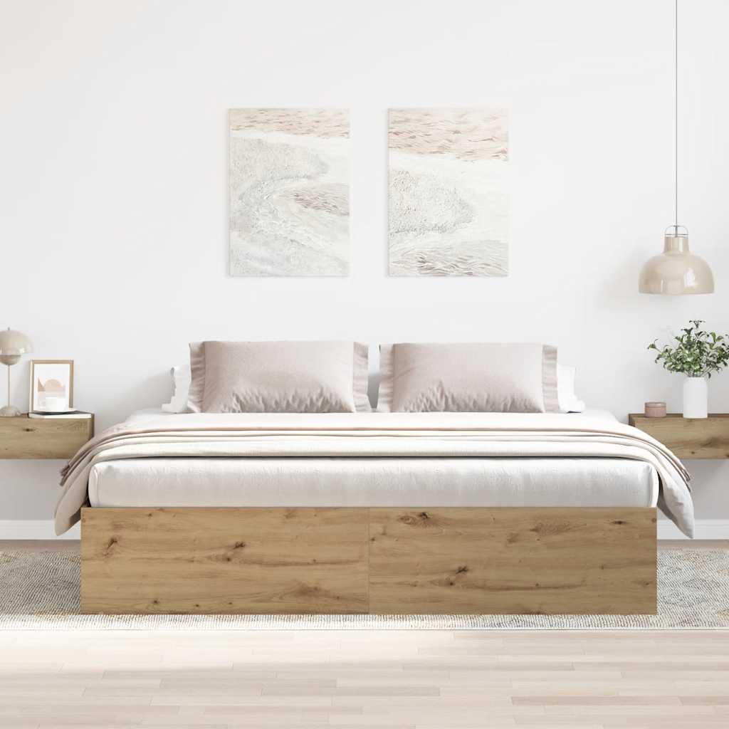 Sengeramme 200×200 cm i konstrueret træ - kunsteg