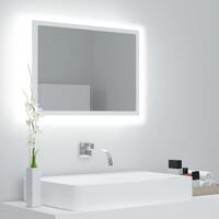 Badeværelsesspejl med LED-lys 60x8,5x37 akryl hvid