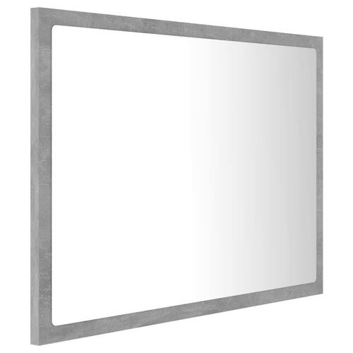 Badeværelsesspejl med LED-lys 60x8,5x37 cm akryl betongrå