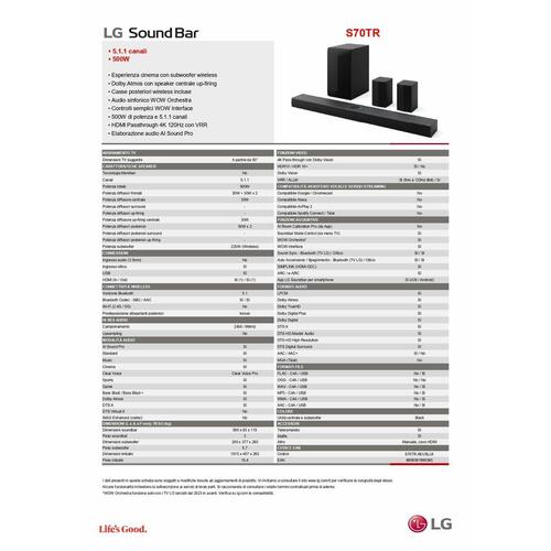 Sound bar LG S70TR 500W