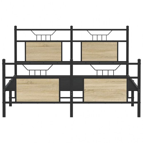 Sengeramme 140 x 190 cm med lamelbund - sonoma-eg