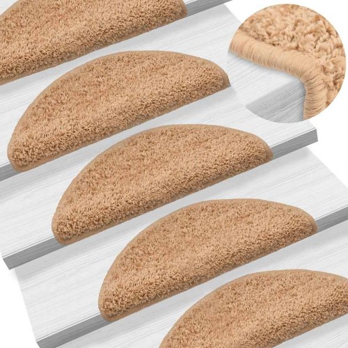 Trappemåtter halvrunde 30 stk. 56 x 17 x 3 cm - beige