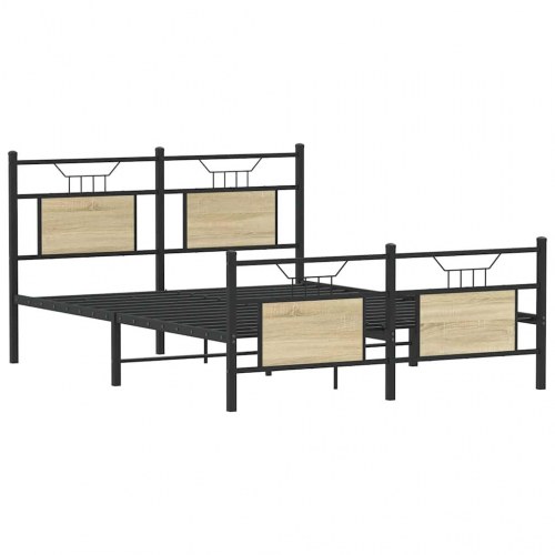 Sengeramme 150 x 200 cm med hovedgærde - sonoma-eg