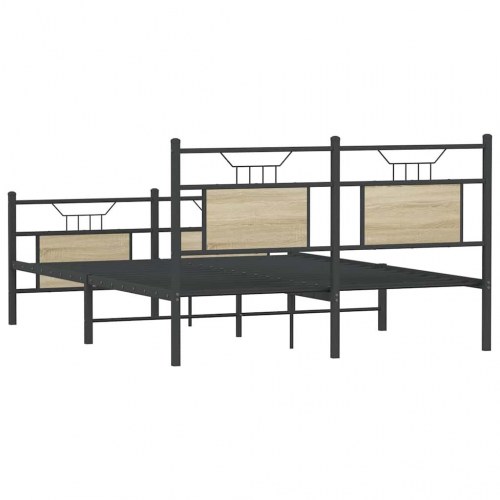 Sengeramme 150 x 200 cm med hovedgærde - sonoma-eg