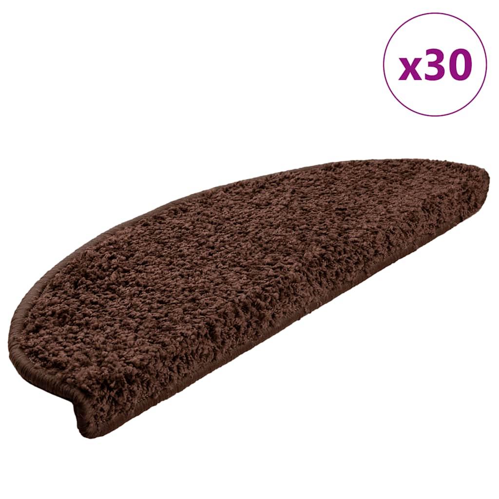 Trappemåtter 30 stk. 65x21x4 cm brune halvrunde store