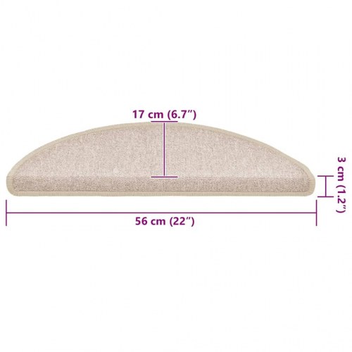 Trappemåtter 30 stk. 56 x 17 x 3 cm halvrund