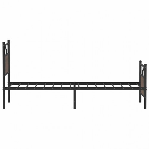 Sengeramme 80 x 200 cm med hovedgærde - brunt egetræ