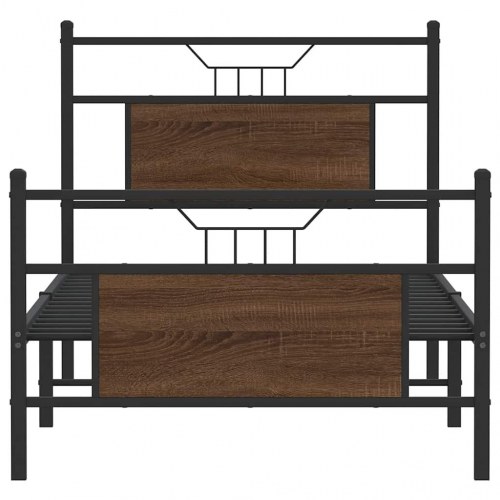 Sengeramme 90 x 200 cm uden madras - brun egetræ