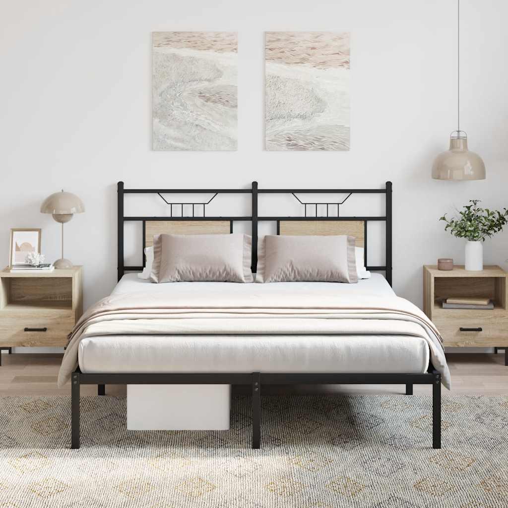 Sengeramme Uden Madras Konstrueret Træ Sonoma-Eg - med hovedgærde / 150 x 200 cm