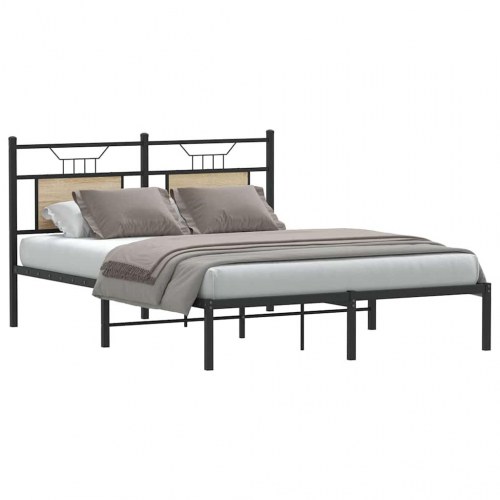 Sengeramme 150 x 200 cm med sengegavl - sonoma-eg