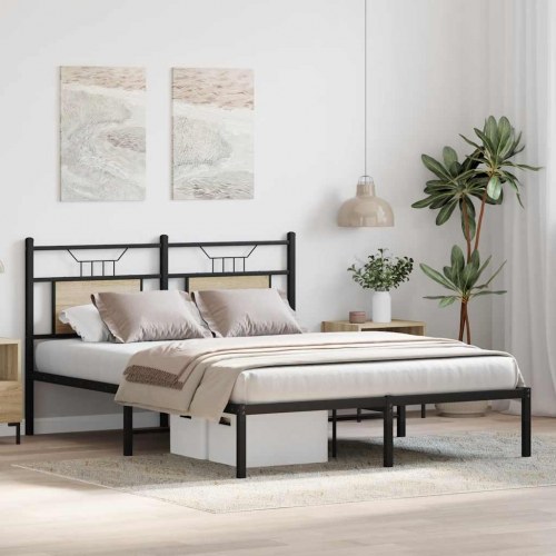 Sengeramme 150 x 200 cm med sengegavl - sonoma-eg