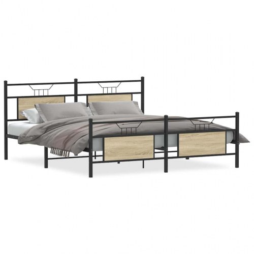 Sengeramme 160 x 200 cm i metal - sonoma-eg