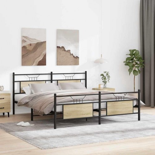 Sengeramme 160 x 200 cm i metal - sonoma-eg