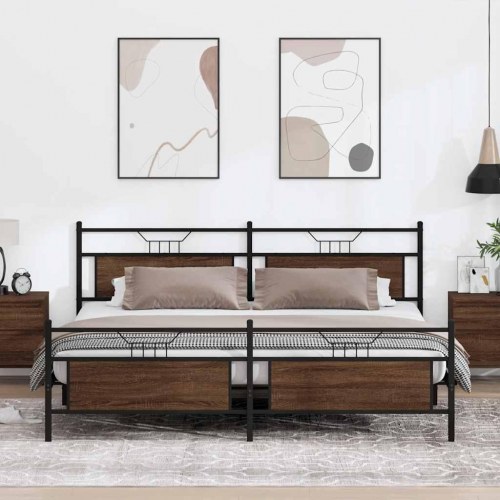 Sengeramme 200 x 200 cm uden madras - brun egetræ