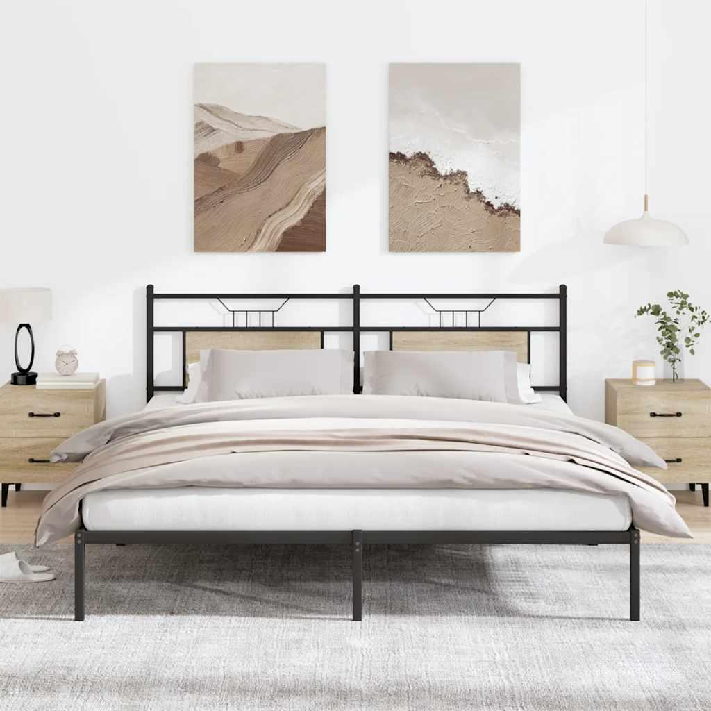 Sengeramme uden madras 183x203 cm konstrueret træ sonoma-eg