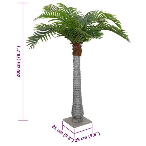Kunstig palme 15 blade 200 cm grøn