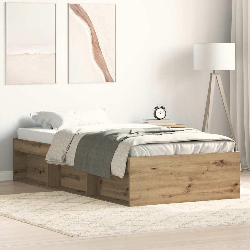 Sengeramme 140x200 cm uden madras konstrueret træ kunsteg