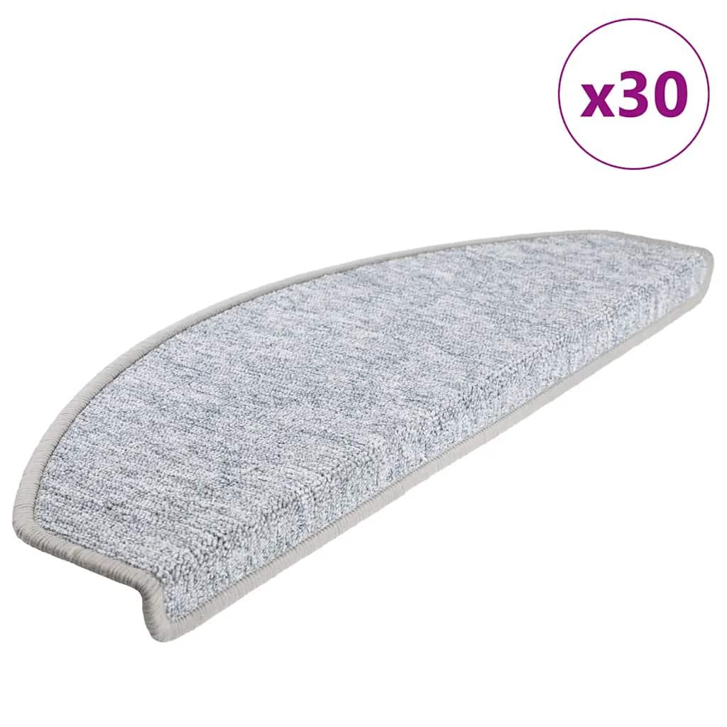 Trappemåtter 30 Stk. 65 X 24 X 4 Cm Lysegrå Halvrunde Store
