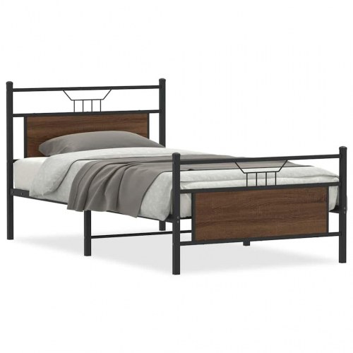 Sengeramme uden madras 107 x 203 cm - brun egetræ