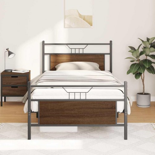 Sengeramme uden madras 107 x 203 cm - brun egetræ