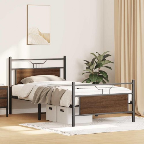 Sengeramme uden madras 107 x 203 cm - brun egetræ