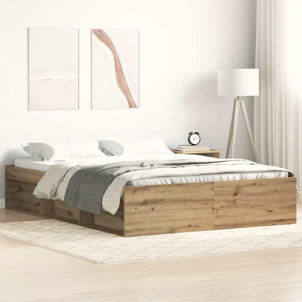 Sengestel uden madras 140x190cm konstrueret træ kunsteg