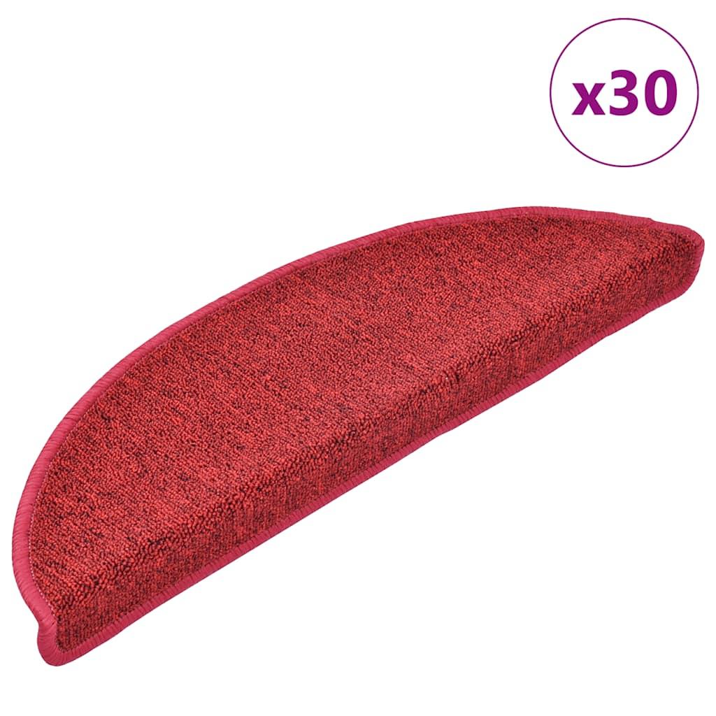 Trappemåtter 30 stk. 56x17x3 cm bordeaux halvrund