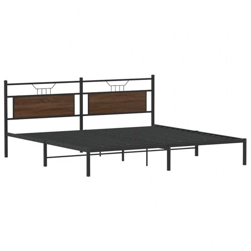 Sengeramme uden madras med sengegavl 200 x 200 cm - brun eg