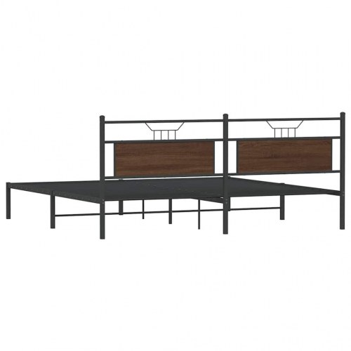 Sengeramme uden madras med sengegavl 200 x 200 cm - brun eg