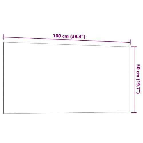 Væghængt magnettavle 100x50 cm hærdet glas hvid